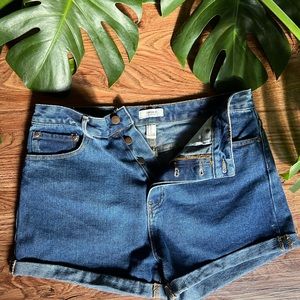 Button Fly Denim Shorts
